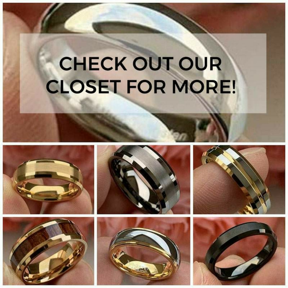 Hand crafted 8mm Rose Gold & Tungsten Koa Band - Picture 3 of 6